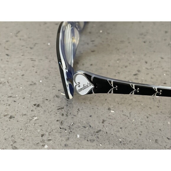 CANDIE'S C HENNA BLK BLACK BLUE EYEGLASSES Frames ONLY 48-17-135 rectangle full - Picture 4 of 12